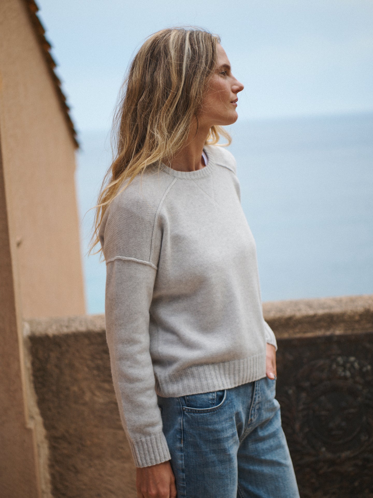 Sydney cashmere crew neck sweater - Silver