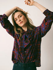 Chiara silk check print shirt | NRBY Clothing