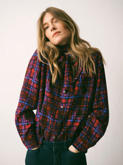 Chiara silk check print shirt | NRBY Clothing