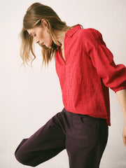Mara cotton textured shirt - Red | NRBY Clothing