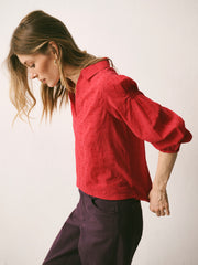 Mara cotton textured shirt - Red | NRBY Clothing