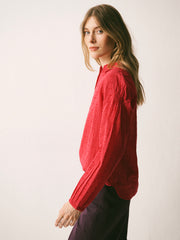 Mara cotton textured shirt - Red | NRBY Clothing