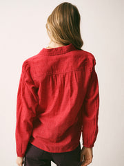 Mara cotton textured shirt - Red | NRBY Clothing