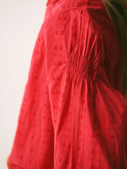 Mara cotton textured shirt - Red | NRBY Clothing