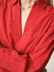 Mara cotton textured shirt - Red | NRBY Clothing