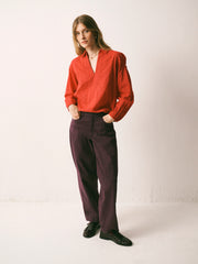 Rowan cotton barrel leg jean - Plum Noir | NRBY Clothing