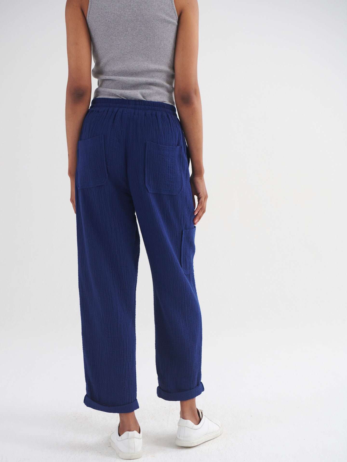 Mel cargo cropped leg trouser - Navy