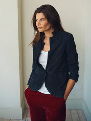 Robyn suede blazer - Blue Black