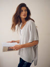 Vanessa cotton cashmere poncho - Light Grey