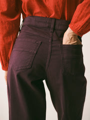 Rowan cotton barrel leg jean - Plum Noir | NRBY Clothing