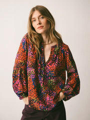 Ophelia silk crazy petal print shirt | NRBY Clothing