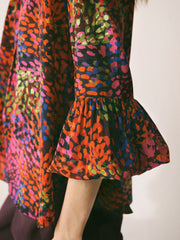 Ophelia silk crazy petal print shirt | NRBY Clothing