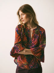 Ophelia silk crazy petal print shirt | NRBY Clothing