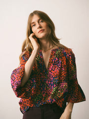 Ophelia silk crazy petal print shirt | NRBY Clothing