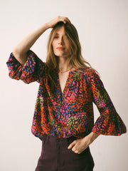 Ophelia silk crazy petal print shirt | NRBY Clothing