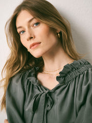 Lenni silk twill top - Khaki | NRBY Clothing