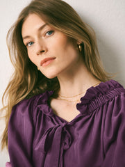 Lenni silk twill top - Plum Noir | NRBY Clothing