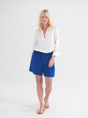 Poppie linen pull on short - Indigo Blue | NRBY Clothing