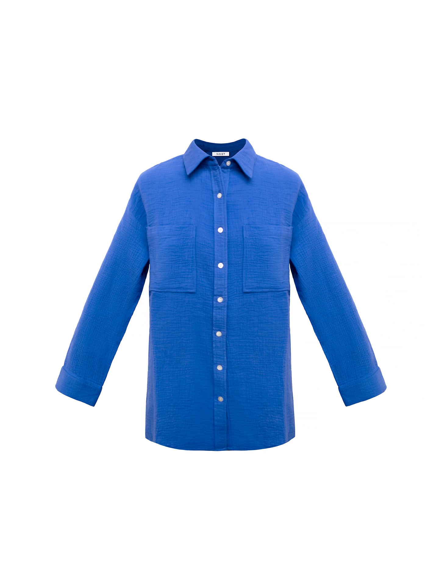 Elouise cotton double cloth shirt - Cobalt