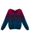 Millie alpaca blend stripe v-neck sweater