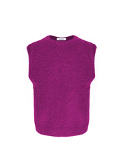 Rosie crew neck chunky knit tank - Garnet