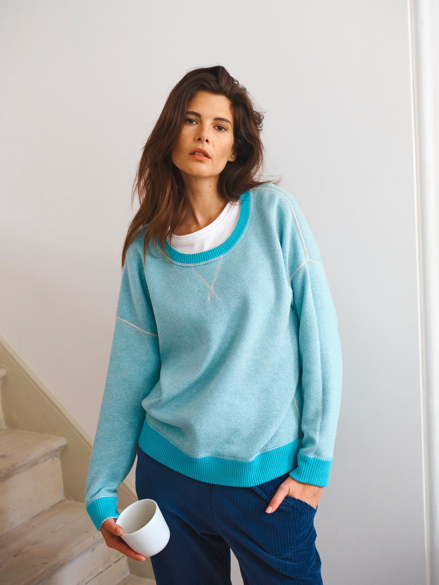 Jojo reversible cotton cashmere sweater