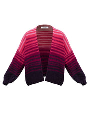 Misha alpaca blend stripe cardigan - Pink Stripe