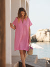 Shelly linen dress - Cherry Pink