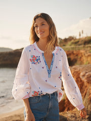 Birdie cotton embroidered top - White | NRBY Clothing