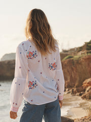 Birdie cotton embroidered top - White | NRBY Clothing