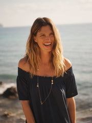 Bridget linen jersey dress - Navy | NRBY Clothing