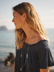 Bridget linen jersey dress - Navy | NRBY Clothing