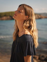 Bridget linen jersey dress - Navy | NRBY Clothing