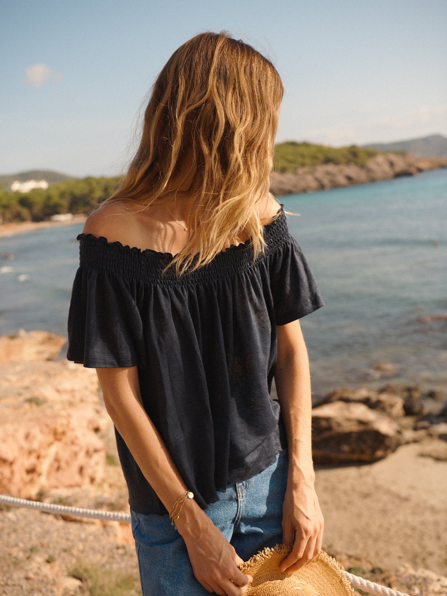 Blue Linen Top
