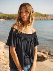 Blue Linen Top