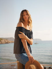 Blue Linen Top
