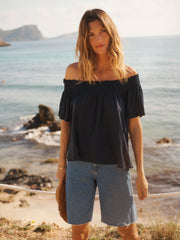 Blue Linen Top