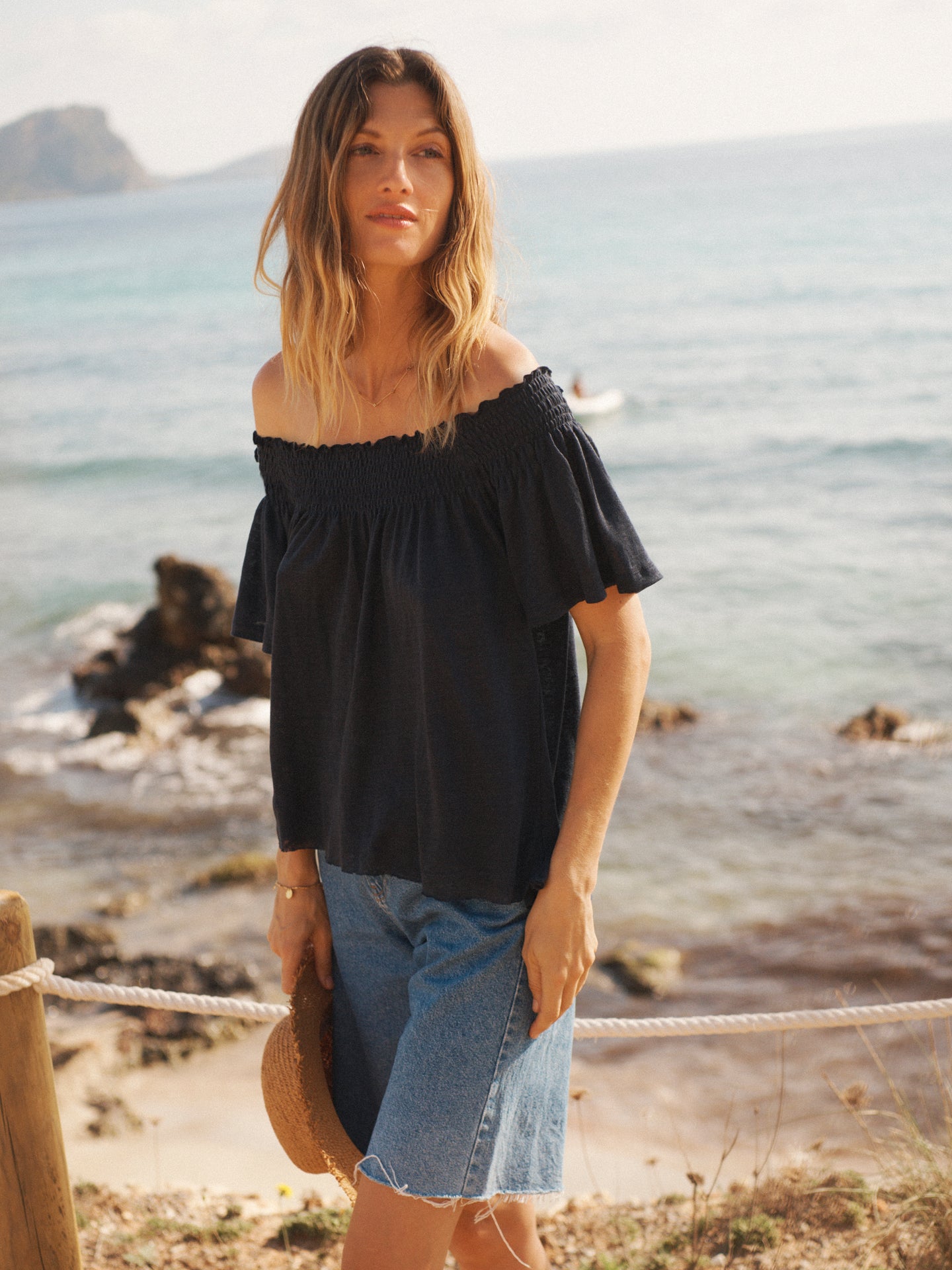 Blue Linen Top