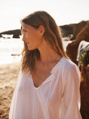 Chevalier cotton shadow stripe top - White | NRBY Clothing