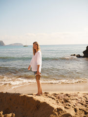 Chevalier cotton shadow stripe top - White | NRBY Clothing