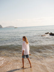 Chevalier cotton shadow stripe top - White | NRBY Clothing
