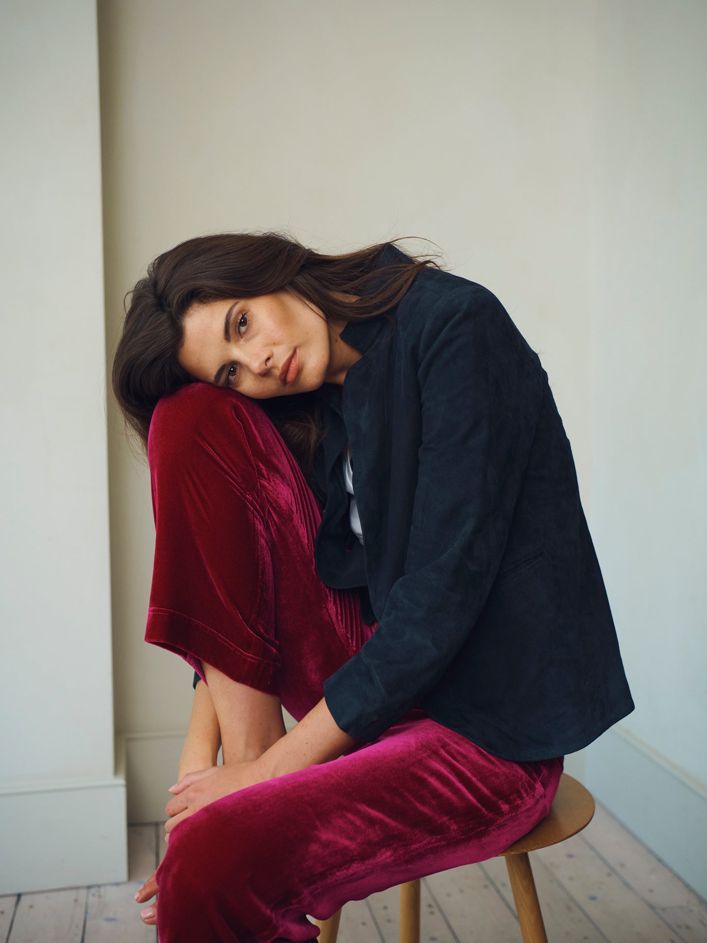 Robyn suede blazer - Blue Black