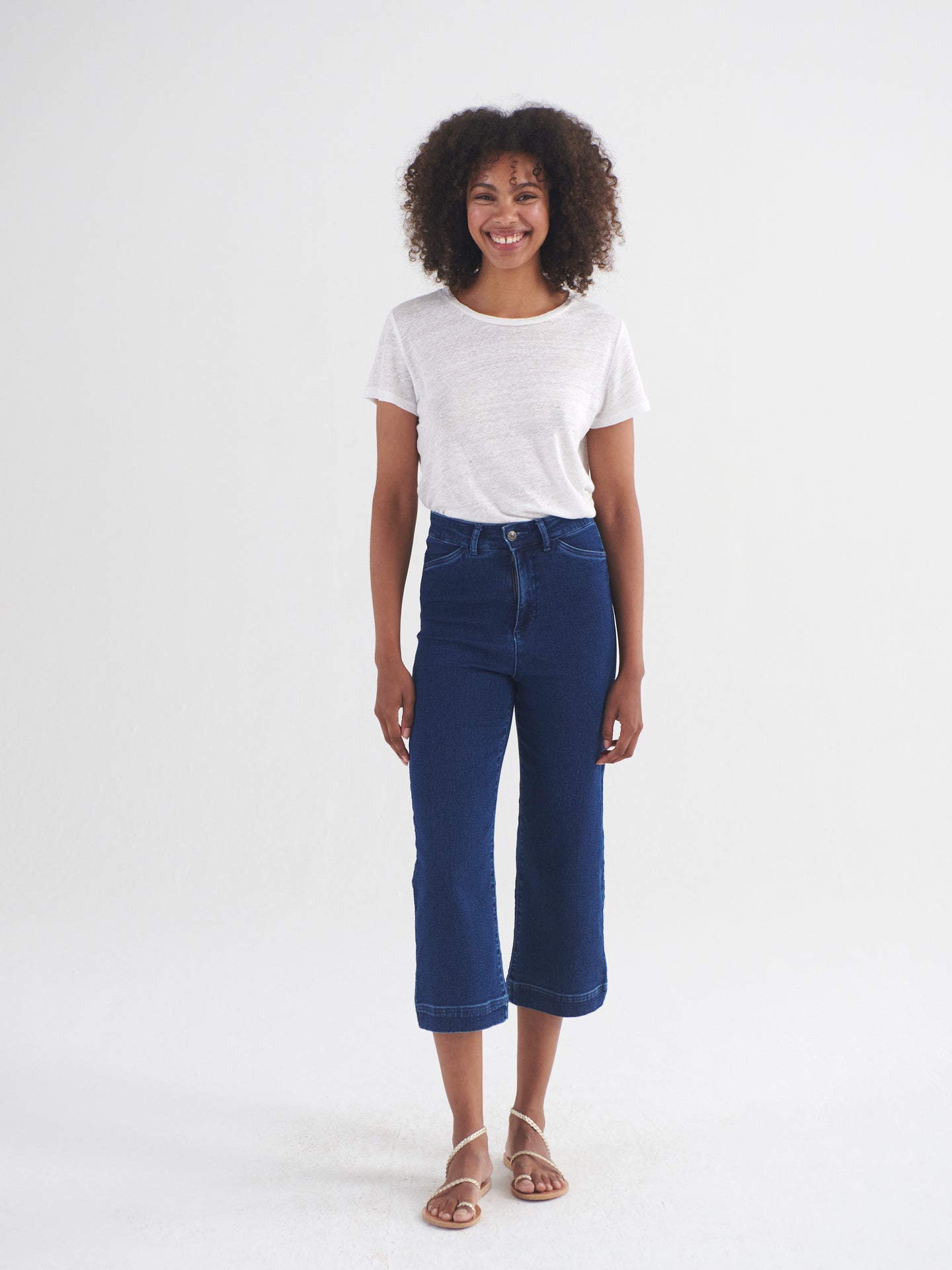 Marli denim wide leg crop jean