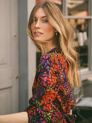 Ashlyn silk crazy petal print maxi dress | NRBY Clothing