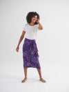 Himari silk giant painterly paisley skirt - Giant Paisley Navy