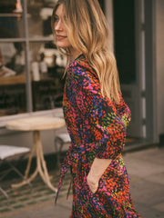 Ashlyn silk crazy petal print maxi dress | NRBY Clothing