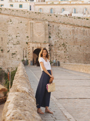 Lottie cotton double cloth skirt - Navy | NRBY Clothing