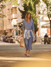 Chrissie linen maxi dress - Bright Blue