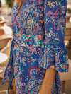 Penelope silk painterly paisley dress