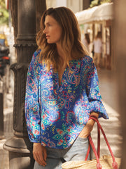 Ophelia silk painterly paisley shirt | NRBY Clothing